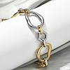 304 Stainless Steel Irregular Oval Link Chain Bracelets for Women BJEW-D456-05GP-03-1