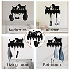 Black Wood & Iron Wall Mounted Hook Hangers DIY-WH0601-006-7