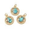 Brass Micro Pave Cubic Zirconia Pendants KK-K385-130B-G-1