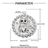 304 Stainless Steel with Jet Rhinestone Pendants RB-OY001-04P-01-2