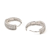 Brass Micro Pave Cubic Zirconia Hoop Earrings EJEW-D078-15P-2