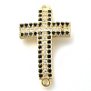 Brass Pave Black & Clear Cubic Zirconia Connector Charms LS-KK-M101-02I-G01-1