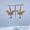 Fashionable luxury Clear Cubic Zirconia & Rhinestone Butterfly Stud Earrings KY8568-2-1