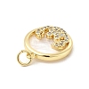 Brass Clear Cubic Zirconia with Shell Pendants KK-G450-02G-01-3