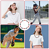 1Pc Polymer Clay Rhinestone Round Beaded Stretch Necklaces NJEW-SP0001-14B-6