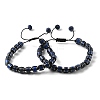 Adjustable Natural Lapis Lazuli and Non-magnetic Synthetic Hematite Braided Bead Bracelets BJEW-Z090-01F-4