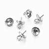 304 Stainless Steel Cup Pearl Peg Bails Pin Pendants STAS-G161-25C-3