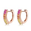 925 Sterling Silver Huggie Hoop Earrings EJEW-BB67055-RG-6