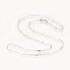 Anti-Tarnish Rhodium Plated 925 Sterling Silver Cable Chain Necklaces STER-L059-15P-2