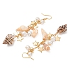 Natural Spiral Shell Dangle Earrings EJEW-TA00641-2