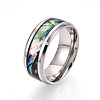 201 Stainless Steel Wide Band Finger Rings RJEW-T005-7-07-1