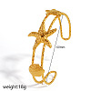 Ocean 304 Stainless Steel Starfish Turtle 2-Strand Cuff Bangles for Women WGE47DB-01-3