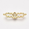 Brass Micro Pave Cubic Zirconia Links ZIRC-T006-47G-2