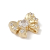 Brass Micro Pave Clear Cubic Zirconia Charms KK-Z065-04G-2