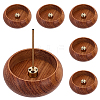 Round Wood Incense Burners Holder AJEW-WH0696-817B-1