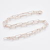 Brass Textured Paperclip Chain Necklace Making MAK-S072-02B-RG-2