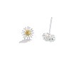 925 Sterling Silver Daisy Stud Earrings for Women EJEW-BB72415-A-4
