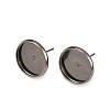 Gunmetal Metal Color Brass Ear Studs Settings X-IFIN-Q005-B-2