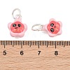 Alloy with Hot Pink Enamel Charms AL-CBA415D-40S-3
