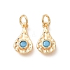 Brass Micro Pave Cubic Zirconia Charms CU-K002-42G-C-1