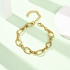 304 Stainless Steel Oval Link Chain Bracelets for Women BJEW-F536-04G-1