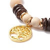 Tree of Life Charm Stretch Bracelets Set for Women BJEW-JB08343-7