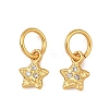 Brass Micro Pave Clear Cubic Zirconia Charms KK-F941-31A-G-1