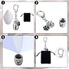 Pet Urn Key Chain Paw Print Urn Pendant Necklace Pet Cremation Jewelry Stainless Steel Paw Print Keychain Pet Keepsake Cat & Dog Urn with Storage Bag JX365A-4