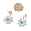 Handmade Glass Seed Beads Flower Dangle Stud Earrings EJEW-MZ00570-6