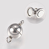 Tarnish Resistant 304 Stainless Steel Magnetic Clasps with Loops X-STAS-G173-05P-6mm-1