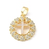 Brass Micro Pave Clear Cubic Zirconia Pendants CU-CBA09AF-14-2