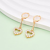 Brass Micro Pave Cubic Zirconia Leverback Earrings EJEW-N058-18A-G-1