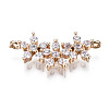 Brass Micro Pave Clear Cubic Zirconia Links Connectors KK-S359-151-RS-1