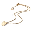 Stainless Steel Initial Letter Rectangle Pendant Necklace for Men Women NJEW-E090-01G-06-2