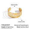 26MM 304 Stainless Steel Vintage Textured Layered Open Cuff Bangles for Women ZJ0317-6