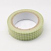 Self Adhesive Single Face Grid Printed Cotton Ribbon OCOR-S068-1.5cm-M-4