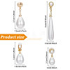 ANATTASOUL 4 Pairs 4 Style ABS Imitation Pearl Teardrop Clip-on Earrings EJEW-AN0004-84-2
