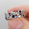Hollow Brass Pave Cubic Zirconia Finger Rings FS-WG3B071-01-4