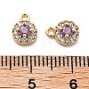 Brass Micro Pave Cubic Zirconia Charms KK-L222-001G-03-3