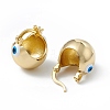 Brass Enamel Evil Eye Half Hoop Earrings EJEW-A093-03G-02-2