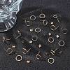 Beebeecraft 20Pcs Brass Circle Stud Earrings with Ear Nut for Women EJEW-BBC0001-09-4