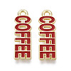 Alloy and Enamel Pendants PALLOY-T093-09C-G-1