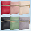 6Pcs 6 Colors Square PU Leather Jewelry Gift Zipper Bags ABAG-CL0001-01-6
