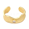 Rack Plating Brass Cubic Zirconia Open Cuff Rings for Women RJEW-S242-12G-2