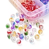 360Pcs 8 Colors Transparent Spray Painted Glass Beads Strands GLAA-YW0001-48-4