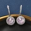 925 Sterling Silver Micro Pave Cubic Zirconia Hoop Earrings EJEW-B147-01B-06-1