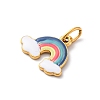 304 Stainless Steel Enamel Pendants STAS-I331-05G-3