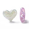UV Plating Rainbow Iridescent Luminous Acrylic Beads OACR-E010-13-3