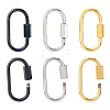 6Pcs 3 Colors 304 Stainless Steel Screw Carabiner Lock Charms STAS-HS0001-74-1