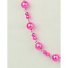 Handmade Round Glass Pearl Beads Chains for Necklaces Bracelets Making AJEW-JB00055-04-1